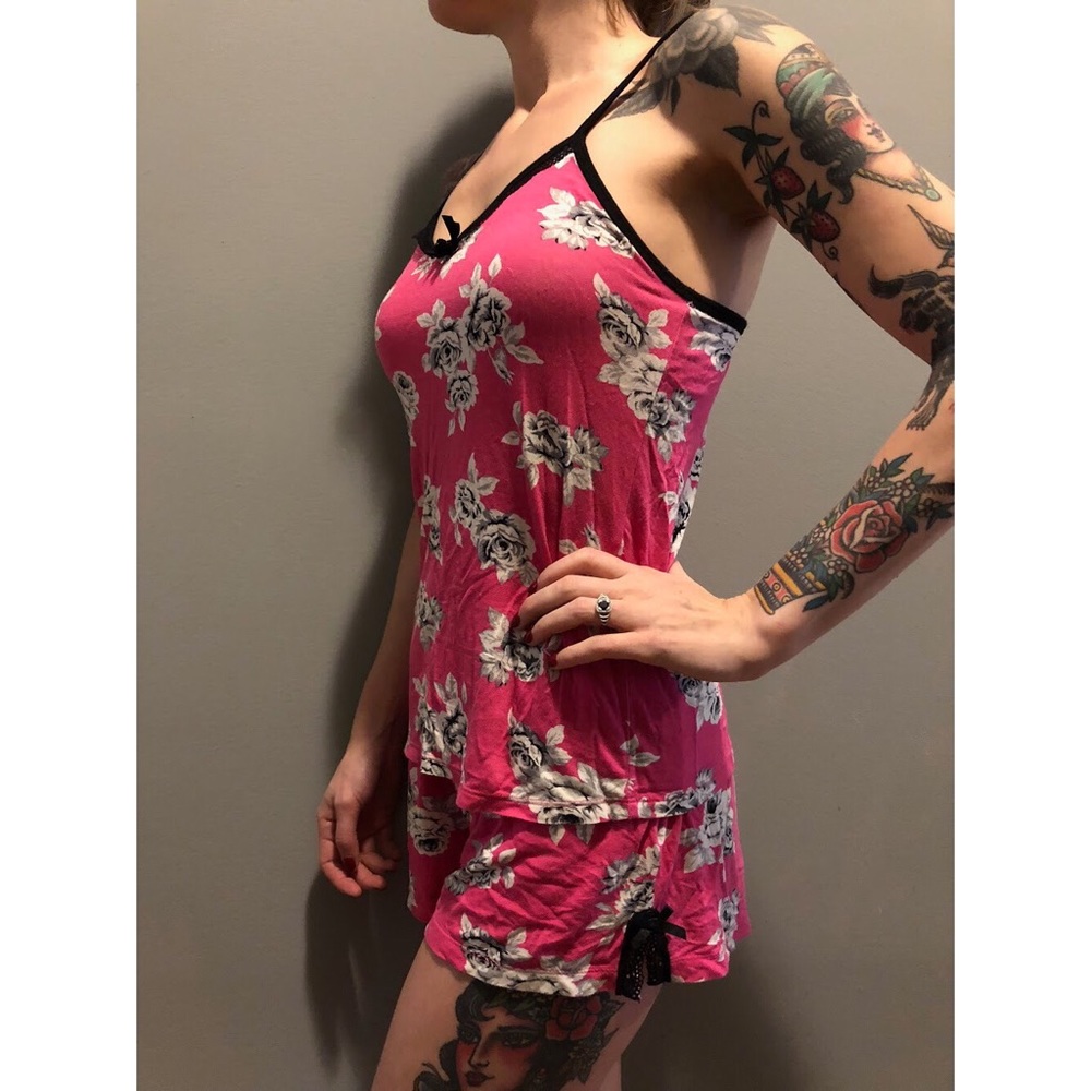 🌺🖤🌸 pink floral sleep set 🌸🖤🌺